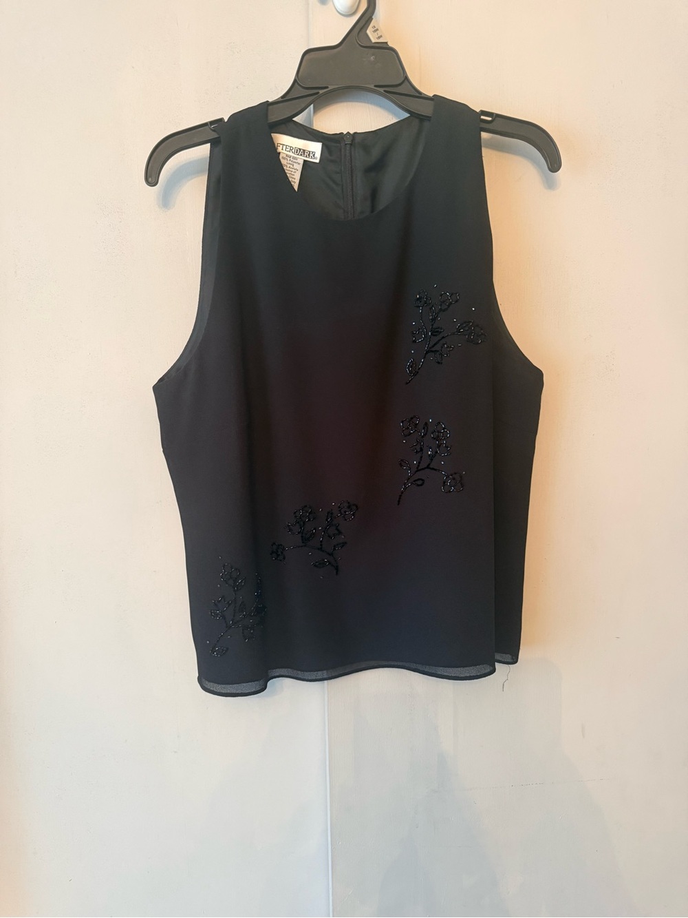 Women's Black Embellished Chiffon 3pc set - Picture 4 of 6